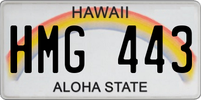 HI license plate HMG443