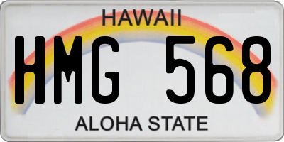 HI license plate HMG568