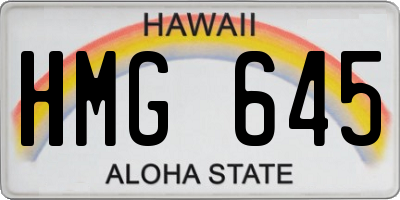 HI license plate HMG645