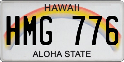HI license plate HMG776