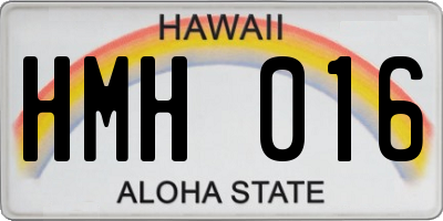 HI license plate HMH016