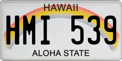 HI license plate HMI539