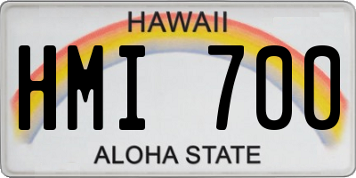 HI license plate HMI700
