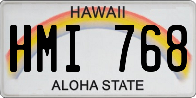 HI license plate HMI768