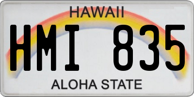 HI license plate HMI835
