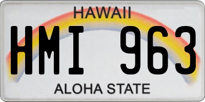 HI license plate HMI963