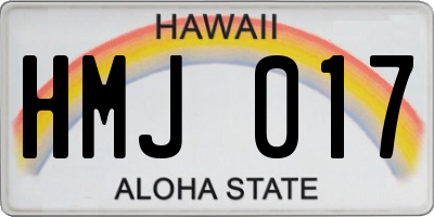 HI license plate HMJ017