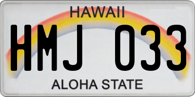 HI license plate HMJ033