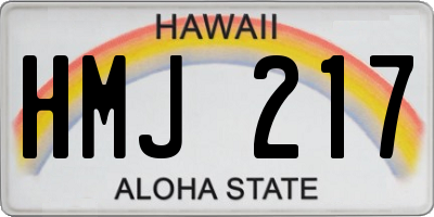 HI license plate HMJ217
