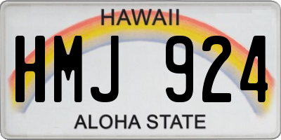 HI license plate HMJ924