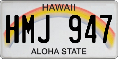 HI license plate HMJ947