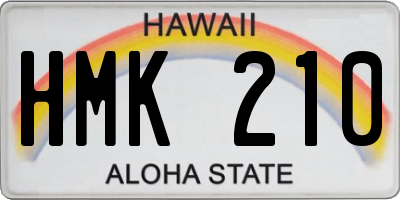 HI license plate HMK210