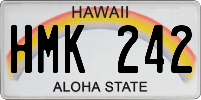 HI license plate HMK242