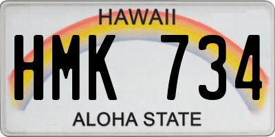 HI license plate HMK734