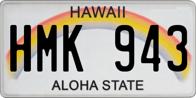HI license plate HMK943