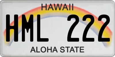 HI license plate HML222