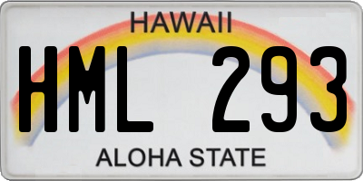HI license plate HML293