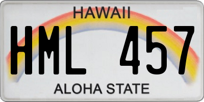 HI license plate HML457