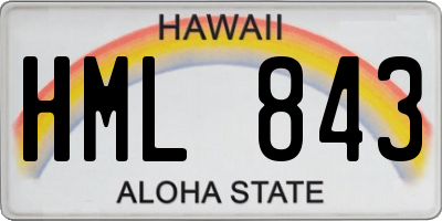 HI license plate HML843