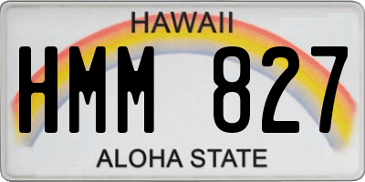 HI license plate HMM827