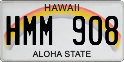 HI license plate HMM908