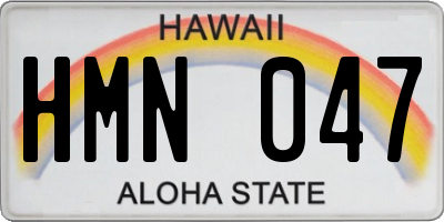 HI license plate HMN047