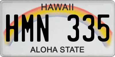 HI license plate HMN335