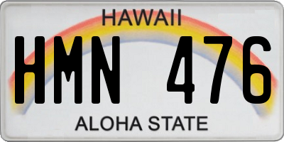 HI license plate HMN476