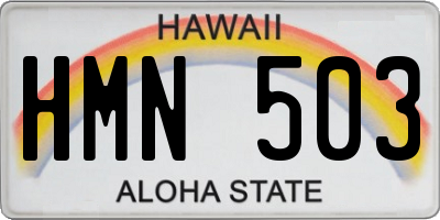 HI license plate HMN503