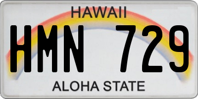 HI license plate HMN729