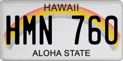 HI license plate HMN760