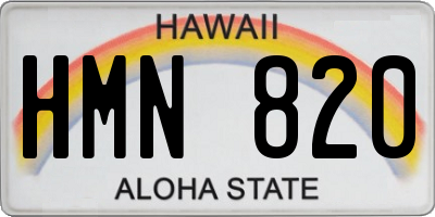 HI license plate HMN820