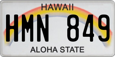 HI license plate HMN849