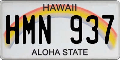 HI license plate HMN937