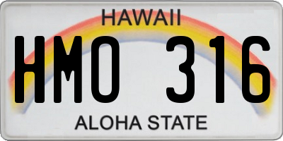 HI license plate HMO316