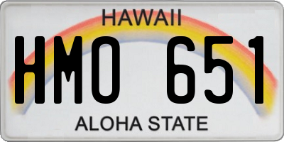 HI license plate HMO651