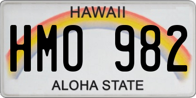 HI license plate HMO982