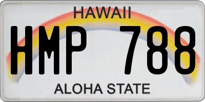 HI license plate HMP788