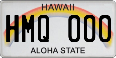 HI license plate HMQ000