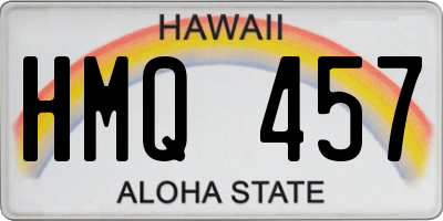 HI license plate HMQ457