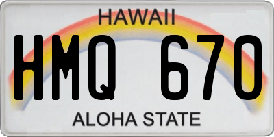 HI license plate HMQ670