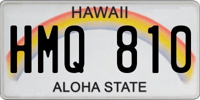 HI license plate HMQ810