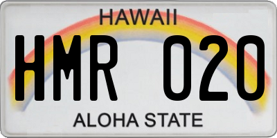 HI license plate HMR020