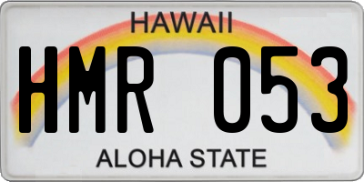 HI license plate HMR053