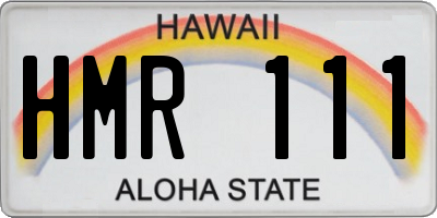 HI license plate HMR111