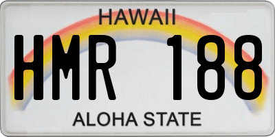 HI license plate HMR188