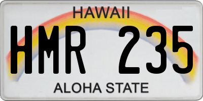 HI license plate HMR235