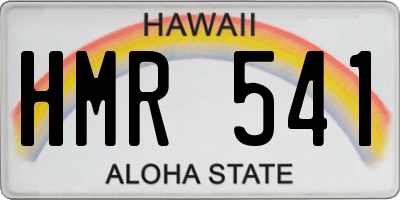 HI license plate HMR541