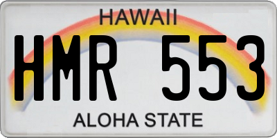 HI license plate HMR553