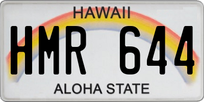 HI license plate HMR644